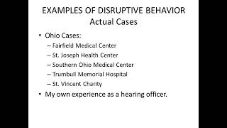 The Disruptive Practitioner A Danger to the Hospital's Operation