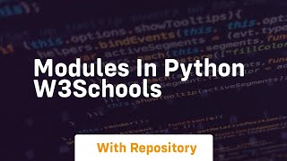 modules in python w3schools