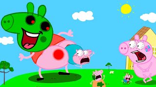 Zombie Apocalypse, Peppa Pig turns into a Zombie and attacks Dad Pig!!! Peppa Pig Funny Cartoon