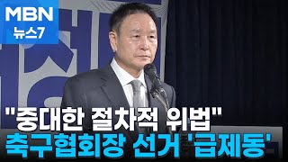 축구협회장 선거 하루 전 갑자기 연기…법원 \