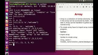 List as Array and Array Module in Python Programming explained with an Example and Demo