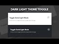 How To Make Website DARK MODE  | Dark Theme Website Design Using HTML, CSS & JS | DARK LIGHT THEME