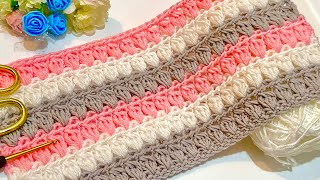 New Pattern! Very Easy \u0026 Pretty crochet stitch for baby blankets, shawls, bags,top