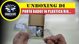 Porta Badge in Plastica Rigida Trasparente,Portabadge Orizzontale con Bobina Clip - Gimars 6pcs