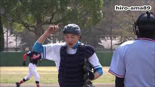 《中学硬式》　田坂太朗 捕手（三原中央シニア）  【盗塁刺したよ】