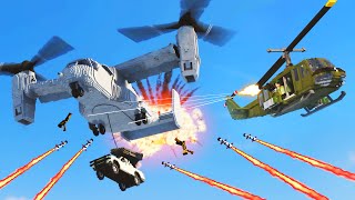 Realistic Helicopter Shootdowns \u0026 Crashes with Ragdolls 3 😱 Teardown