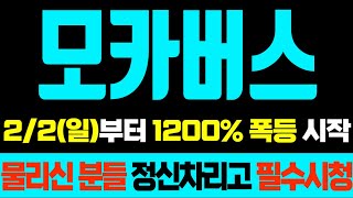 [모카버스]2/2(일)부터 1200% 폭등 시작합니다!! 물리신 분들 정신차리고 필수 시청하세요!! #모카버스 #모카버스코인