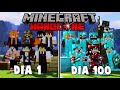 SOBREVIVI 100 Dias em um mundo MULTIPLAYER cheio de Animais Selvagens no Minecraft - O FILME