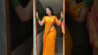 Hot Desi Marathi Bhabhi Hot Navel In Saree Look #shorts