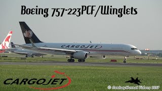 Rare: Cargojet Boeing 757-223PCF/Winglets Takeoff RWY 23 @ Toronto Pearson Int'l June 11, 2017