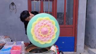 Chinese guy challenges making marshmallows-- The biggest in the history of mankind(flower) #Shorts