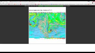 500 mb Vorticity from NAM initiation 012116