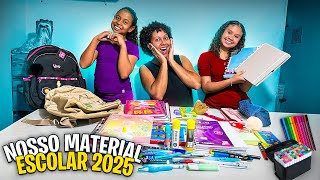 MOSTRANDO OS MATERIAIS ESCOLARES COMPLETO DAS MINHAS FILHAS 2025‼️