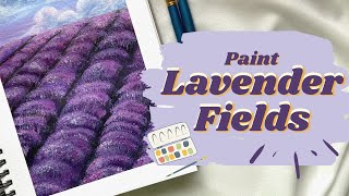 Lavender Fields Painting Tutorial | Step By Step | Acrylic Painting | How to Paint