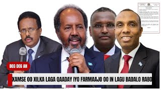 Xilka ka qaadista Xamse,Mooshinka o la melmariyay,Magacabista Shaqsi marexan ah,Vila Somalia o la..?