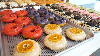 Fruit chocolate Donuts making in Jeju Island - Korean street food