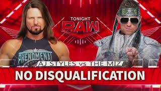 WWE RAW August 8, 2022 AJ Styles vs The Miz Official Match Card