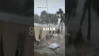 Video shows Hurricane Idalia destroying a mobile home in Horseshoe Beach, Fla. #shorts