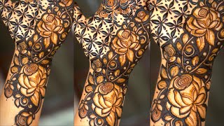 3d Rose Mehandi design 2025 || Rose Mehandi Design || Very easy step by step rose mehndi design