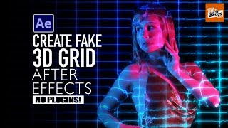 After Effects: Fake 3D grid wireframe | Tutorial, fast & easy! Displacement map... #grid