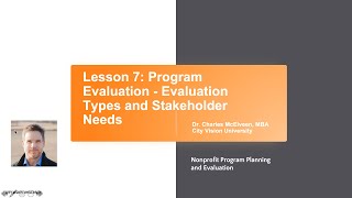 Program Evaluation: Evaluation Types and Stakeholder Needs