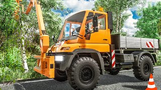 Straßenmeisterei Simulator #2: Bäume zurückschneiden im Unimog - Alltag der Straßenmeisterei!