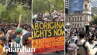 Invasion Day rally 2024: thousands gather at protests in Melbourne, Sydney and across Australia