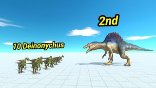 10 Deinonychus vs Miniboss Factions animal revolt battle simulator