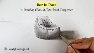 How to Draw A Beanbag Chair In Two Point Perspective | Step By Step