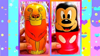 ASMR Disney Mickey Mouse Nesting Dolls Unboxing Review ❤️ #asmr #disney #العاب #unboxing #doll