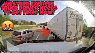 Western Express Truck Driver On His Phone Cutting Off Every Single Driver! Fire Him Now