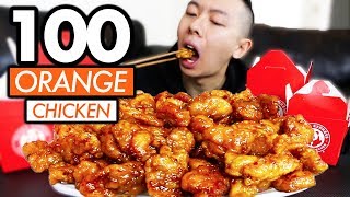 100 PIECES of ORANGE CHICKEN (Challenge) | Panda Express Mukbang, Orange Chicken Mukbang Eating Show