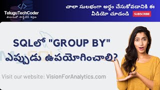 How to use SQL Group By clause in Telugu | Learn SQL in Telugu