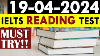 IELTS Reading Test 2024 with Answers | 19.04.2024