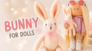 DIY Mini Bunny for Dolls 🐰 Sewing Tutorial | Easy Plush Bunny Pattern