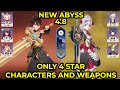 New Abyss F2P Gaming Melt and Noelle Double Pyro- Genshin Impact Spiral Abyss 4.8 Only 4 Stars