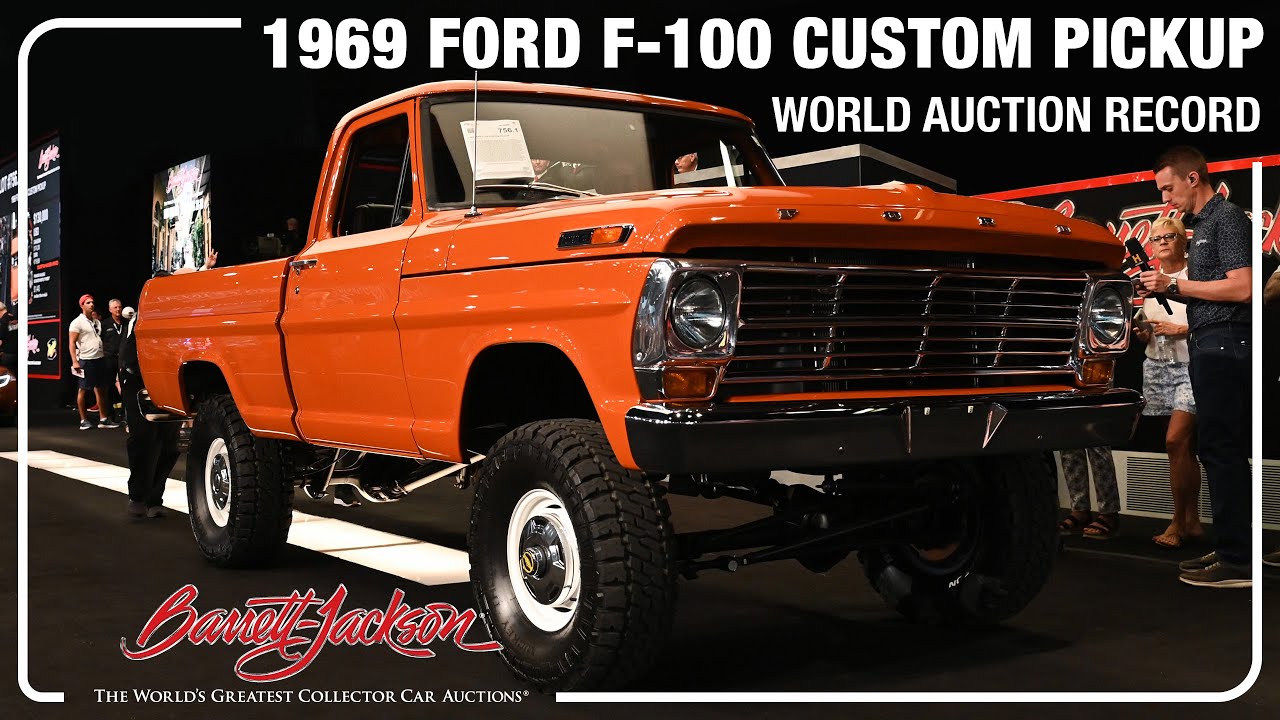 AUCTION WORLD RECORD - 1969 Ford F-100 Custom Pickup - BARRETT-JACKSON ...