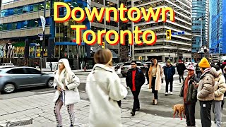 LIVELY EVENING WALK IN DOWNTOWN TORONTO BEAUTIFUL SIGHTSEEING
