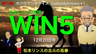 【WIN5】WIN5全5レース挑戦の巻！寒椿賞 ベテルギウスS ディセンバーS 三河Sと朝日杯フューチュリティSの全5レース予想！