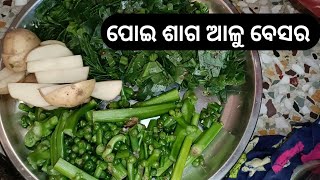 ପୋଇ ଶାଗ ଆଳୁ ବେସର 🤤 ପୁରା unique style ର ରୋଷେଇ || poi alu besara || new recipe || recipe vlog ||