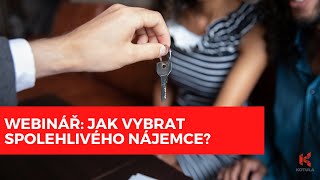 Webinář: Jak vybrat spolehlivého nájemce