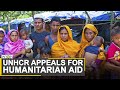 UNHCR appeals for humanitarian aid for Rohingyas currently seeking refuge in Bangladesh