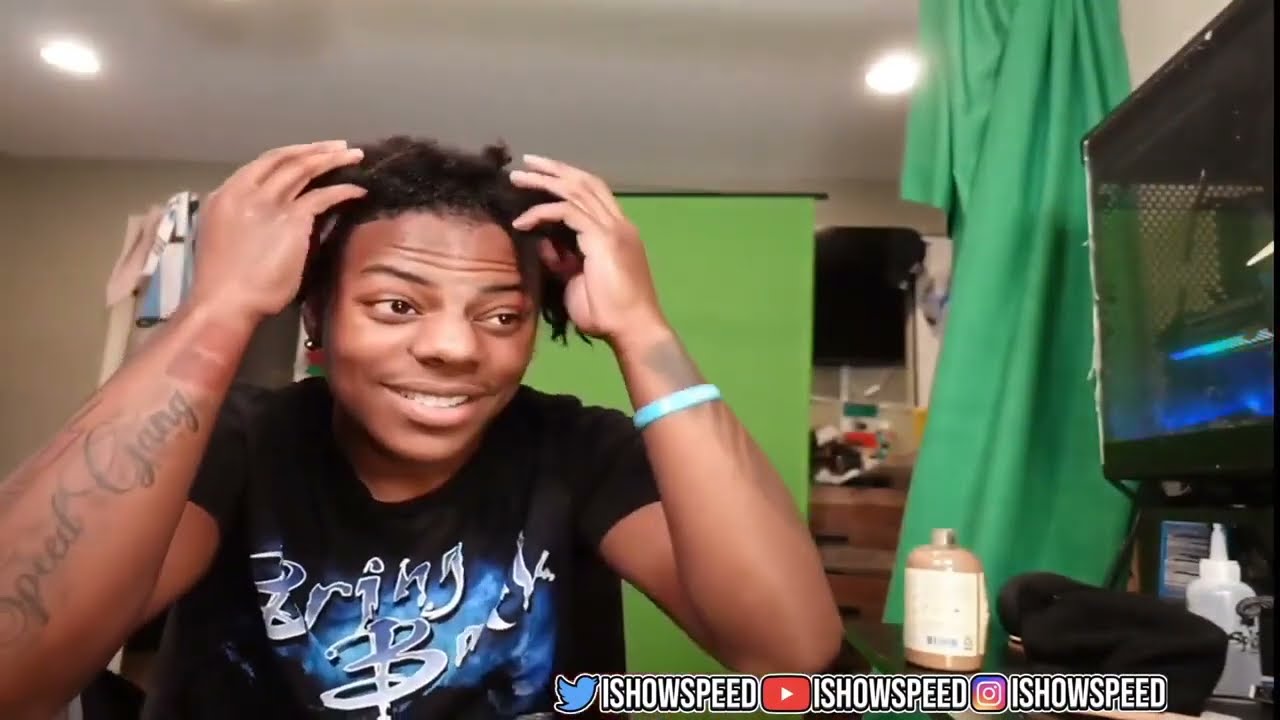 IShowSpeed Doing His Hair On Stream - YouTube