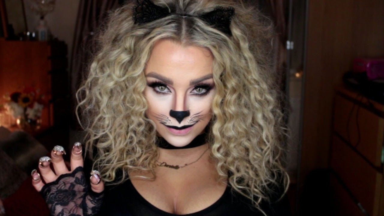 Cat Halloween Make Up Tutorial Youtube
