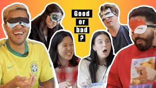 Adults Blind React on DELISH Taiwanese Snacks for the FIRST TIME