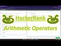 HackerRank (Python): Arithmetic Operators