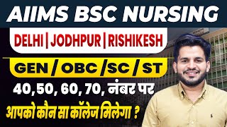 AIIMS BSC NURSING CUT OFF 2025 | 40 TO 70 नंबर पर आपको कौनसा कॉलेज मिलेगा? | AIIMS NURSING CUT OFF