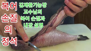 복어손질의 정석, 김재환기능장교수님의  복어1차 손질방법