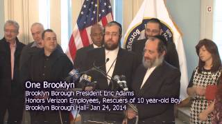 One Brooklyn-- Borough President Eric Adams Honors Heroic Rescuers of 10 yo Boy.