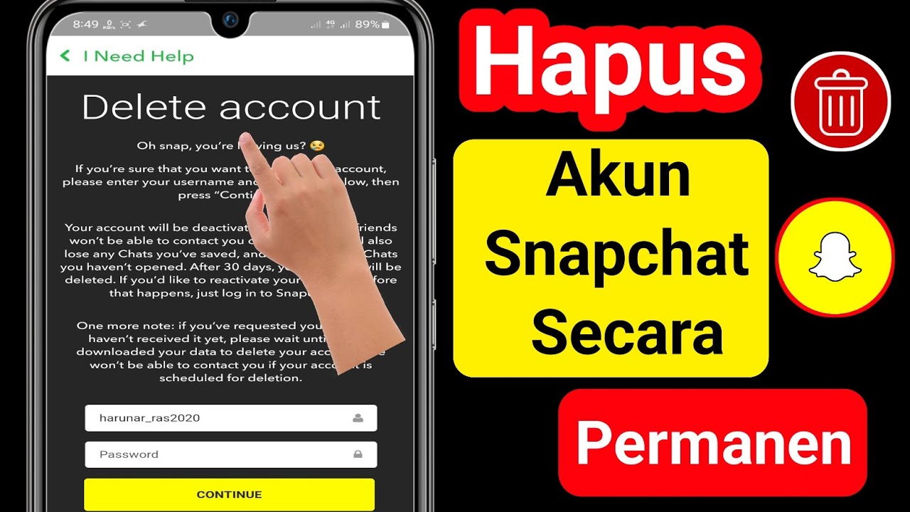 CARA MENGHAPUS AKUN SNAPCHAT SECARA PERMANEN || PEMBARUAN BARU 2023 ...